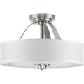 PROGRESS LIGHTING P350098-009 Brushed Nickel Kene Collection Brushed Nickel Two-Light Semi-Flush Convertible