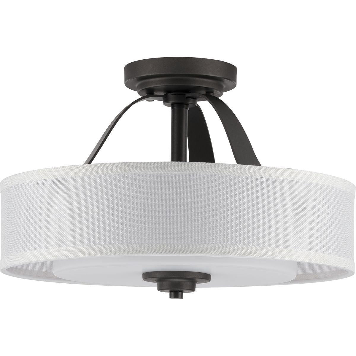 PROGRESS LIGHTING P350098-143 Graphite Kene Collection Graphite Two-Light Semi-Flush Convertible