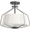 PROGRESS LIGHTING P350102-009 Brushed Nickel Hangar Collection 16" Semi-Flush/Convertible