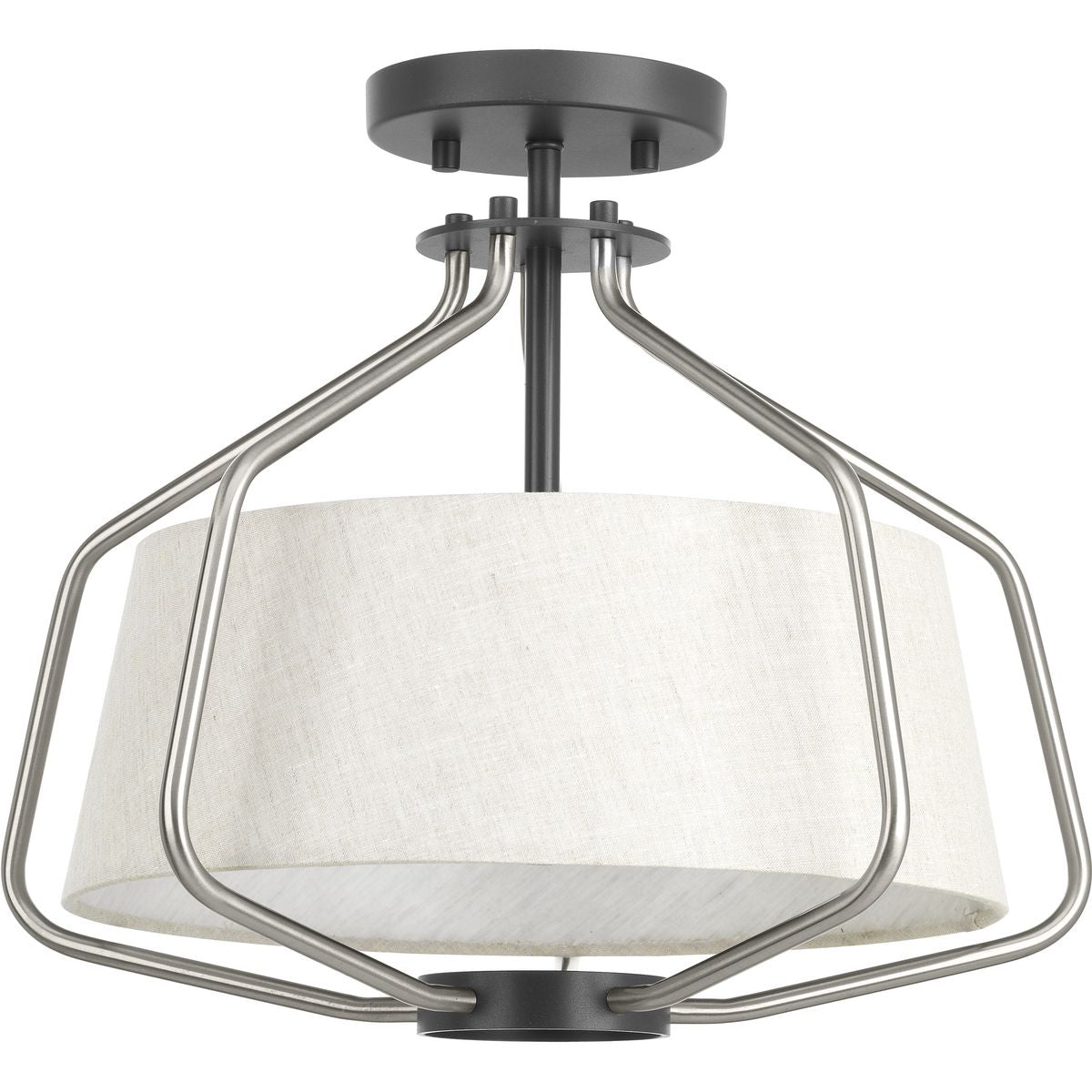 PROGRESS LIGHTING P350102-009 Brushed Nickel Hangar Collection 16" Semi-Flush/Convertible