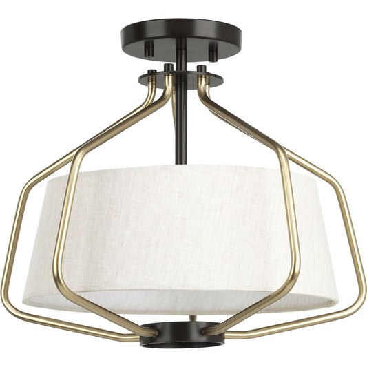 PROGRESS LIGHTING P350102-020 Antique Bronze Hangar Collection 16" Semi-Flush/Convertible