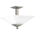 PROGRESS LIGHTING P350107-009 Brushed Nickel Clifton Heights Collection 12-3/4" Two-Light Semi-Flush
