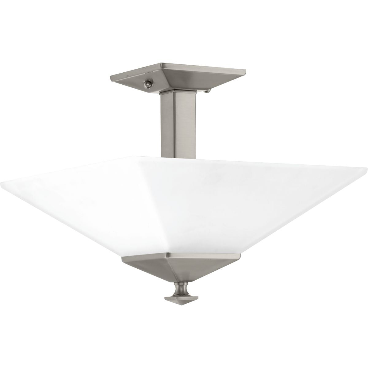 PROGRESS LIGHTING P350107-009 Brushed Nickel Clifton Heights Collection 12-3/4" Two-Light Semi-Flush