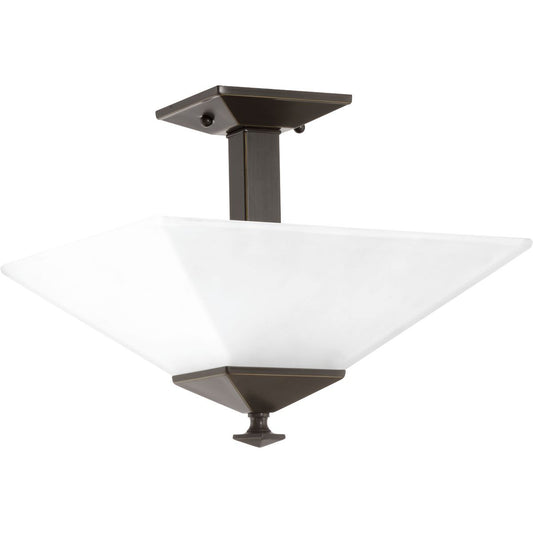 PROGRESS LIGHTING P350107-020 Antique Bronze Clifton Heights Collection 12-3/4" Two-Light Semi-Flush