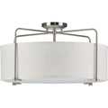 PROGRESS LIGHTING P350110-009 Brushed Nickel Kempsey Collection Three-Light Semi-Flush Convertible