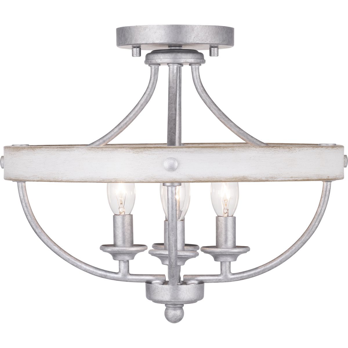 PROGRESS LIGHTING P350117-141 Galvanized Finish Gulliver Collection Four-Light 14-1/4" Semi-Flush Convertible