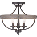 PROGRESS LIGHTING P350117-143 Graphite Gulliver Collection Four-Light 14-1/4" Semi-Flush Convertible