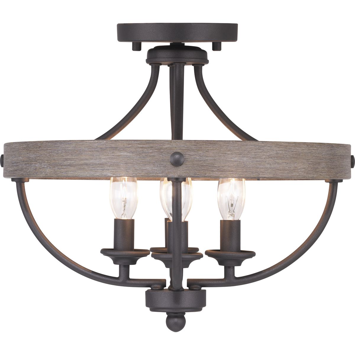 PROGRESS LIGHTING P350117-143 Graphite Gulliver Collection Four-Light 14-1/4" Semi-Flush Convertible