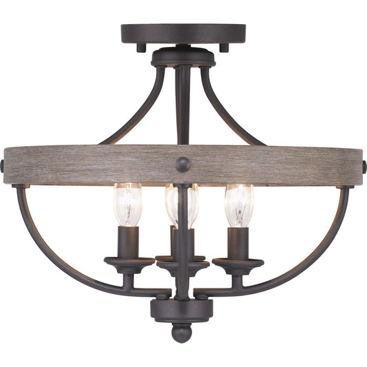 PROGRESS LIGHTING P350117-143 Graphite Gulliver Collection Four-Light 14-1/4" Semi-Flush Convertible