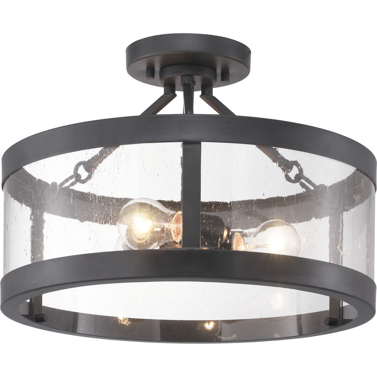 PROGRESS LIGHTING P350119-143 Graphite Gresham Collection Three-Light Semi-Flush Convertible