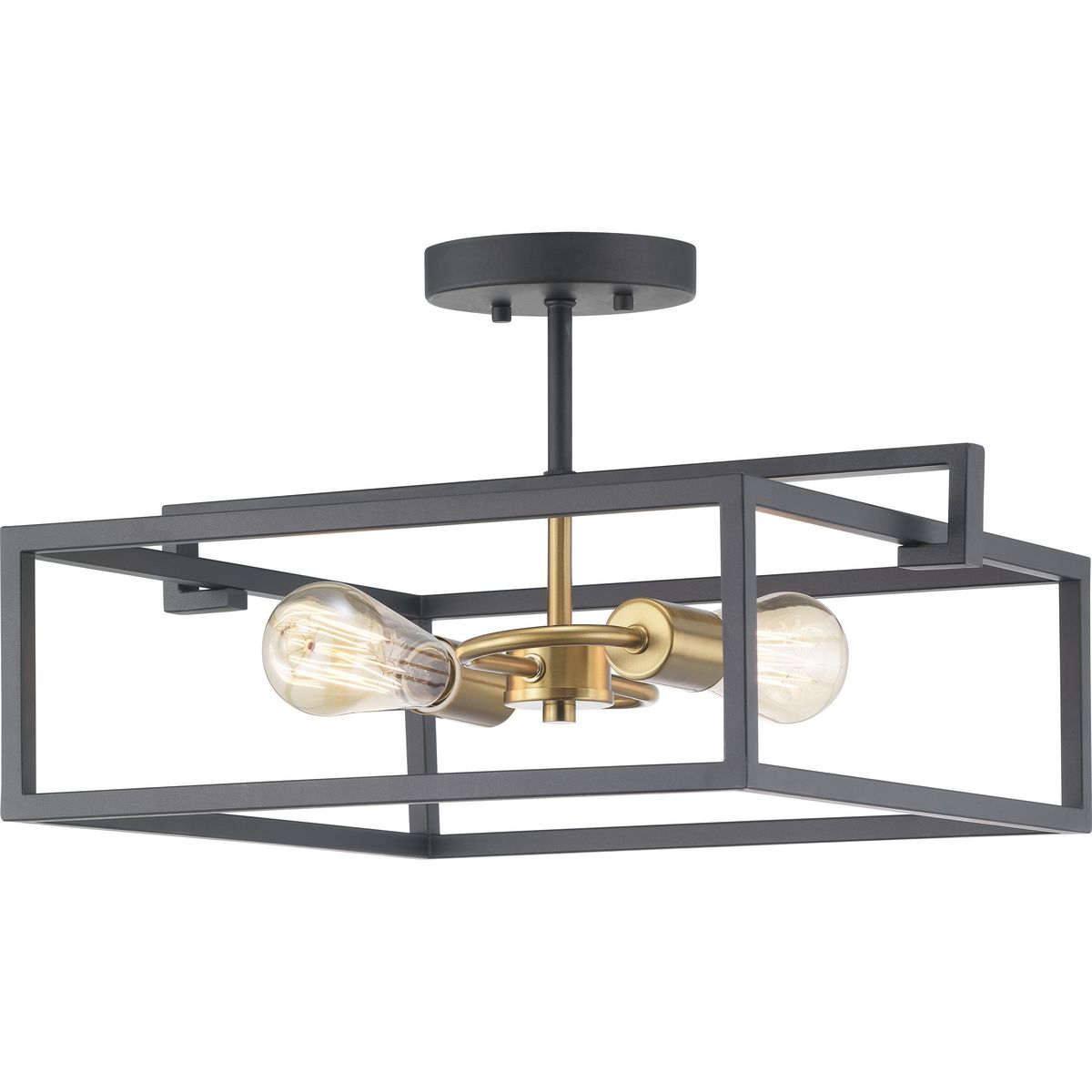 PROGRESS LIGHTING P350120-143 Graphite Blakely Collection Two-Light Semi-Flush Convertible