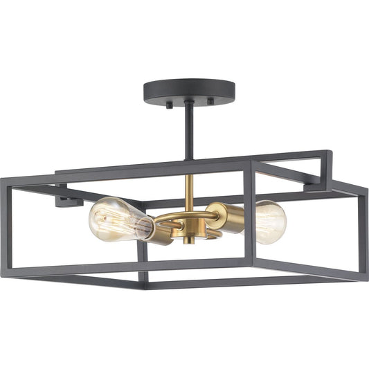PROGRESS LIGHTING P350120-143 Graphite Blakely Collection Two-Light Semi-Flush Convertible