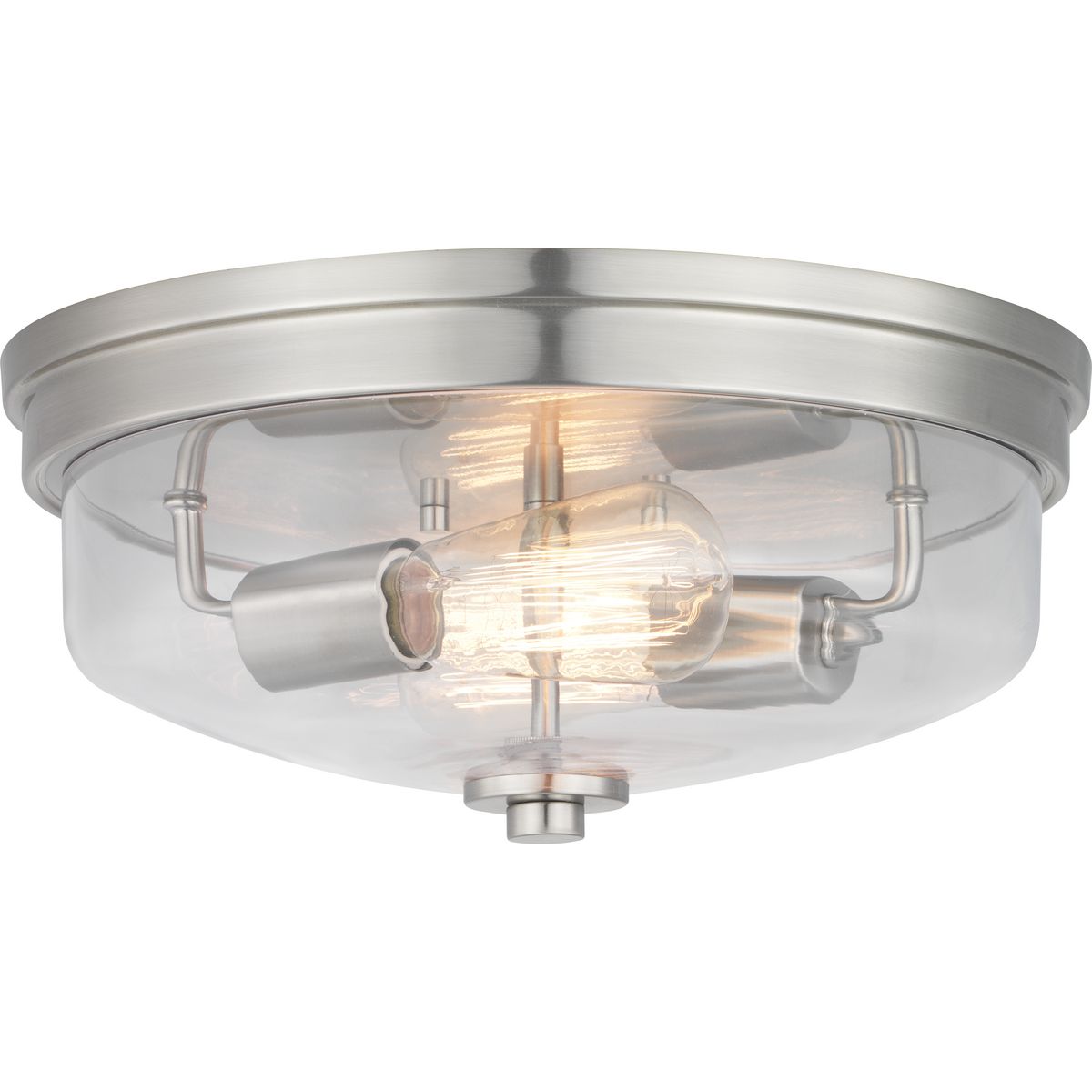 PROGRESS LIGHTING P350121-009 Brushed Nickel Blakely Collection Two-Light 13-5/8" Flush Mount