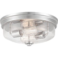 PROGRESS LIGHTING P350121-104 Polished Nickel Blakely Collection Two-Light 13-5/8" Flush Mount