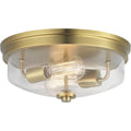 PROGRESS LIGHTING P350121-109 Brushed Bronze Blakely Collection Two-Light 13-5/8" Flush Mount