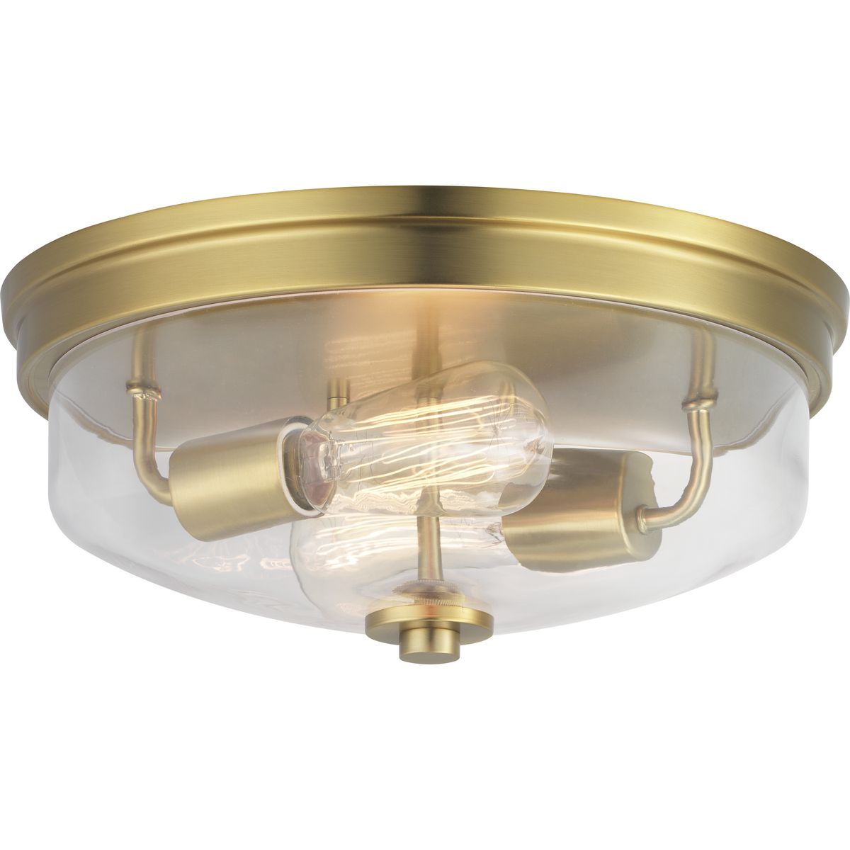 PROGRESS LIGHTING P350121-109 Brushed Bronze Blakely Collection Two-Light 13-5/8" Flush Mount