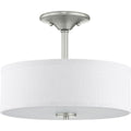 PROGRESS LIGHTING P350129-009 Brushed Nickel Inspire Collection 13" Two-Light Semi-Flush