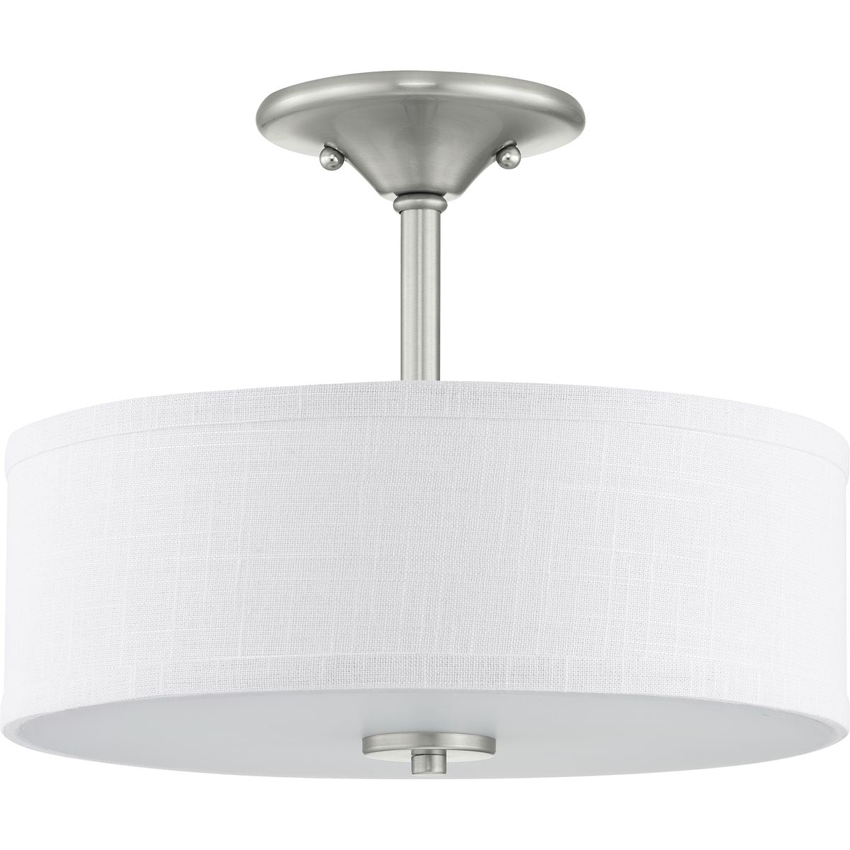 PROGRESS LIGHTING P350129-009 Brushed Nickel Inspire Collection 13" Two-Light Semi-Flush