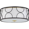 PROGRESS LIGHTING P350132-031 Matte Black Landree Collection 16" Three-light Flush Mount