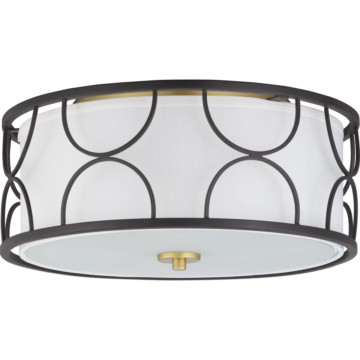 PROGRESS LIGHTING P350132-031 Matte Black Landree Collection 16" Three-light Flush Mount