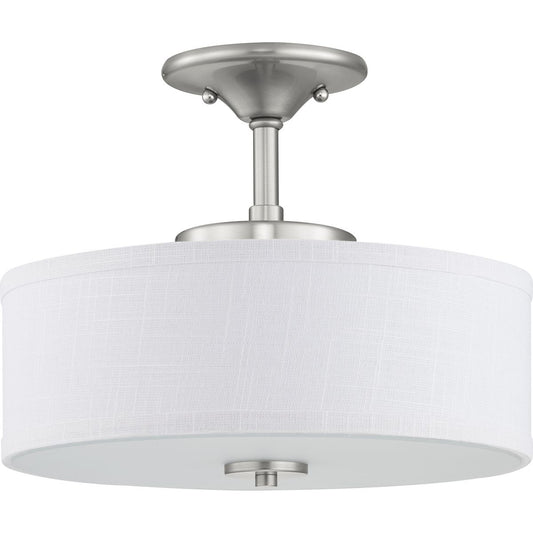 PROGRESS LIGHTING P350134-009-30 Brushed Nickel Inspire LED Collection 13" LED Semi-Flush