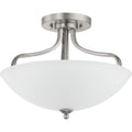 PROGRESS LIGHTING P350136-009 Brushed Nickel Laird Collection Three-Light Semi-Flush Convertible