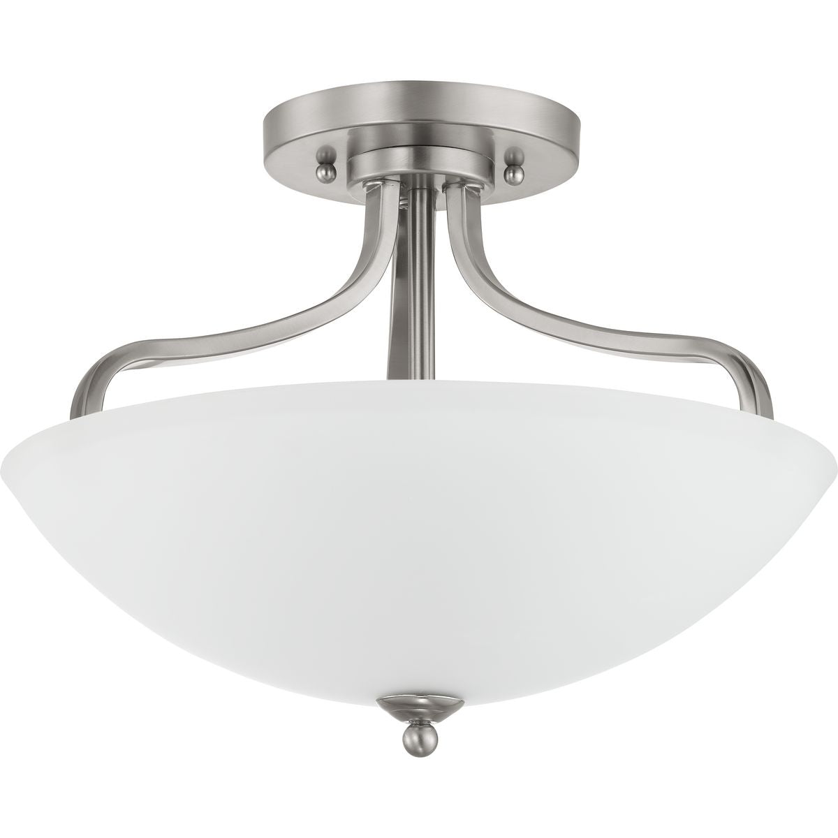 PROGRESS LIGHTING P350136-009 Brushed Nickel Laird Collection Three-Light Semi-Flush Convertible