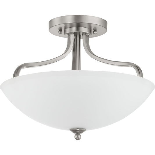 PROGRESS LIGHTING P350136-009 Brushed Nickel Laird Collection Three-Light Semi-Flush Convertible