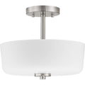 PROGRESS LIGHTING P350137-009 Brushed Nickel Tobin Collection Two-Light 12-1/4" Semi-Flush Convertible