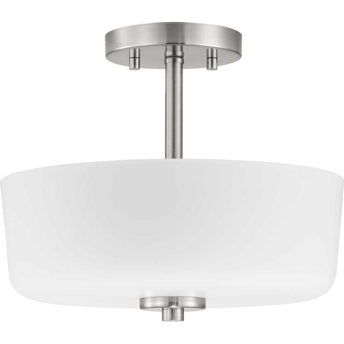 PROGRESS LIGHTING P350137-009 Brushed Nickel Tobin Collection Two-Light 12-1/4" Semi-Flush Convertible