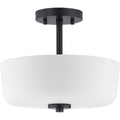 PROGRESS LIGHTING P350137-031 Matte Black Tobin Collection Two-Light 12-1/4" Semi-Flush Convertible
