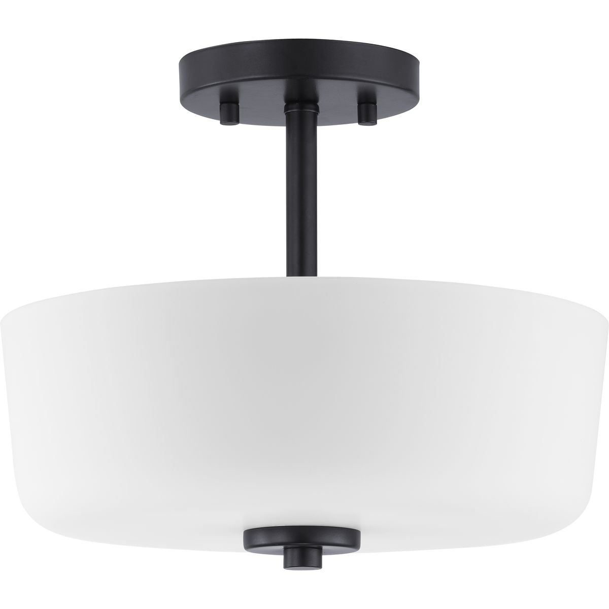PROGRESS LIGHTING P350137-031 Matte Black Tobin Collection Two-Light 12-1/4" Semi-Flush Convertible
