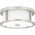 PROGRESS LIGHTING P350144-009 Brushed Nickel Mast Collection Two-Light 13" Flush Mount