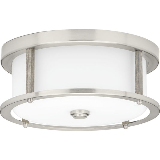 PROGRESS LIGHTING P350144-009 Brushed Nickel Mast Collection Two-Light 13" Flush Mount