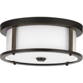 PROGRESS LIGHTING P350144-020 Antique Bronze Mast Collection Two-Light 13" Flush Mount