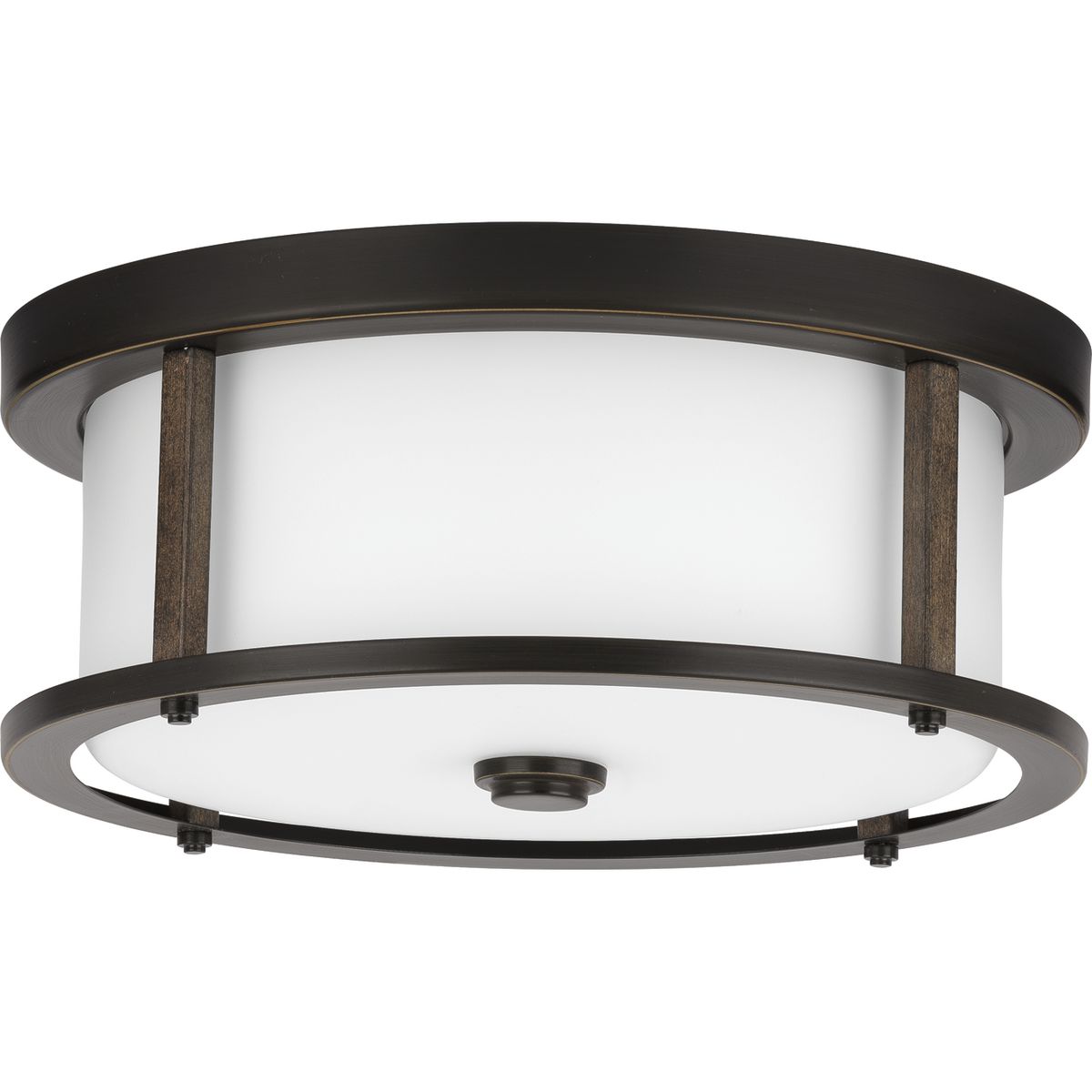 PROGRESS LIGHTING P350144-020 Antique Bronze Mast Collection Two-Light 13" Flush Mount
