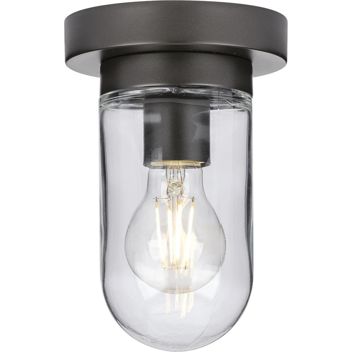 PROGRESS LIGHTING P350145-143 Graphite Signal Collection One-Light Flush Mount