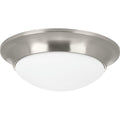 PROGRESS LIGHTING P350146-009 Brushed Nickel One-Light 11-1/2" Etched Glass Flush Mount