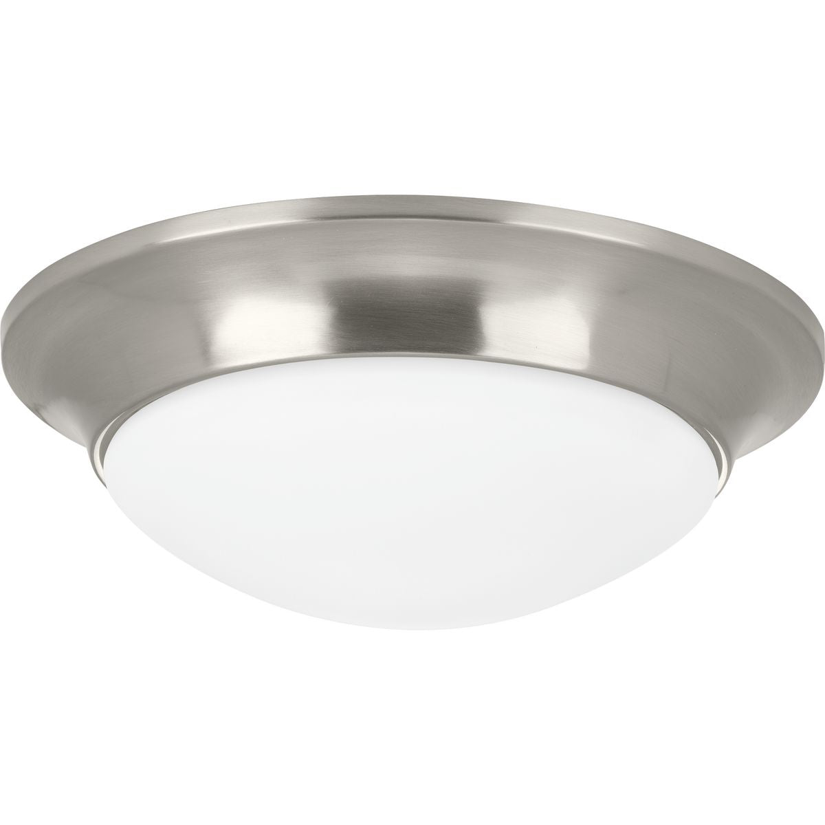 PROGRESS LIGHTING P350146-009 Brushed Nickel One-Light 11-1/2" Etched Glass Flush Mount