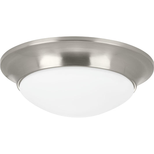 PROGRESS LIGHTING P350146-009 Brushed Nickel One-Light 11-1/2" Etched Glass Flush Mount