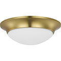 PROGRESS LIGHTING P350146-012 Satin Brass One-Light 11-1/2" Etched Glass Flush Mount