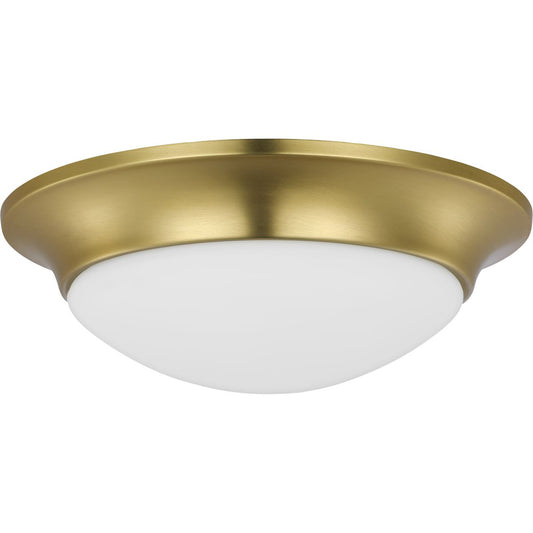 PROGRESS LIGHTING P350146-012 Satin Brass One-Light 11-1/2" Etched Glass Flush Mount