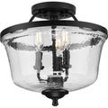 PROGRESS LIGHTING P350148-031 Matte Black Bowman Collection Black Three-Light Semi-Flush Convertible