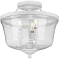 PROGRESS LIGHTING P350148-151 Cottage White Bowman Collection Cottage White Three-Light Semi-Flush Convertible