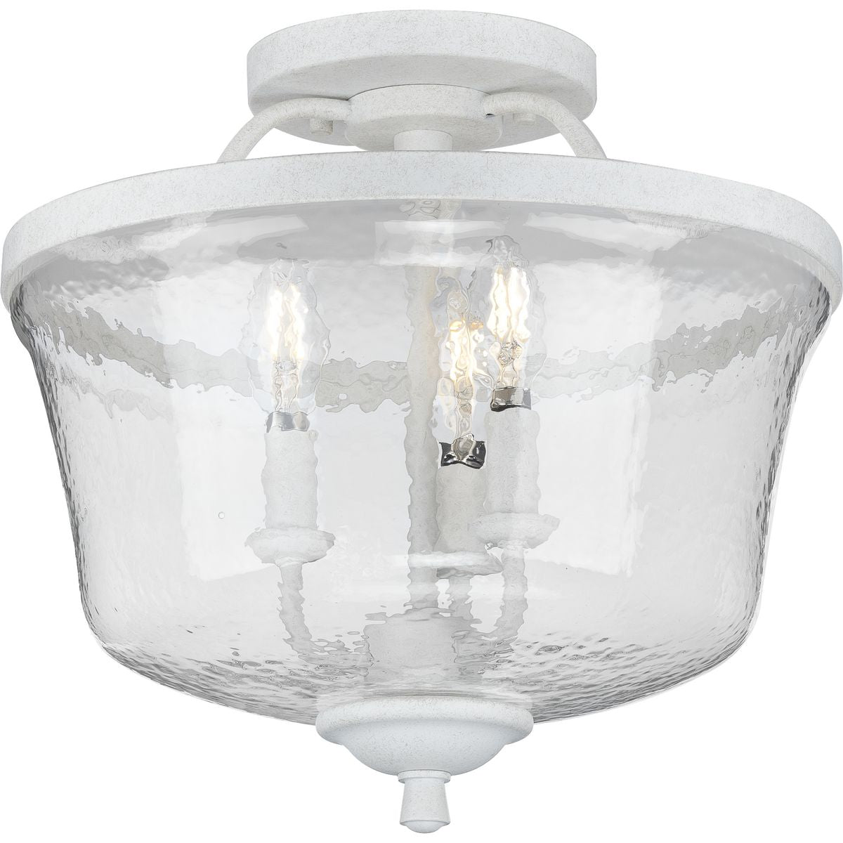 PROGRESS LIGHTING P350148-151 Cottage White Bowman Collection Cottage White Three-Light Semi-Flush Convertible