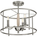 PROGRESS LIGHTING P350150-009 Brushed Nickel Durrell Collection Brushed Nickel Semi-Flush Convertible