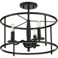 PROGRESS LIGHTING P350150-031 Matte Black Durrell Collection Black Semi-Flush Convertible
