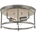 PROGRESS LIGHTING P350151-009 Brushed Nickel Durrell Collection Two-Light Brushed Nickel 13" Flush Mount