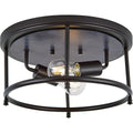 PROGRESS LIGHTING P350151-031 Matte Black Durrell Collection Two-Light Black 13" Flush Mount