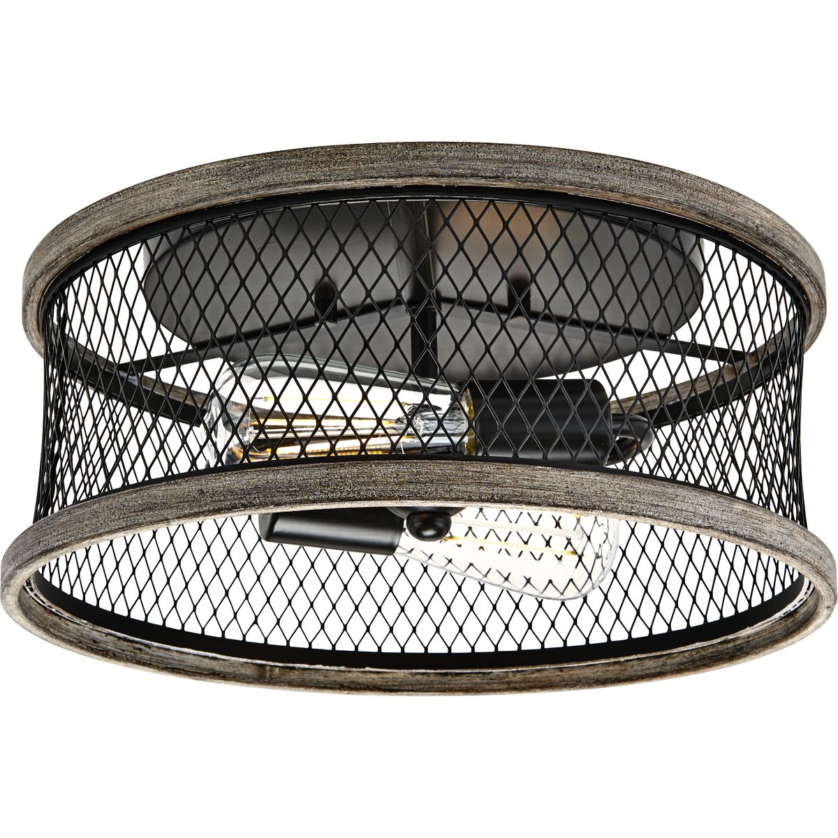 PROGRESS LIGHTING P350154-020 Antique Bronze Austelle Collection Two-Light Antique Bronze 14" Flush Mount